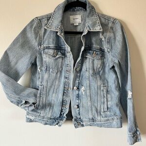 Old Navy Light Blue Distressed Denim Jacket - Women's